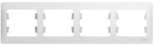 Рамка горизонтальная Systeme Electric Glossa 4-м. белый картинка